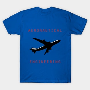 Aeronautical engineering text and airplane picture T-Shirt